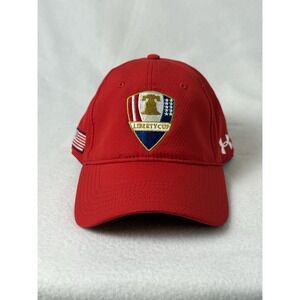 Under Armour Liberty Cup Hat Red Adjustable Golf Cap American‎ Flag Logo Mens